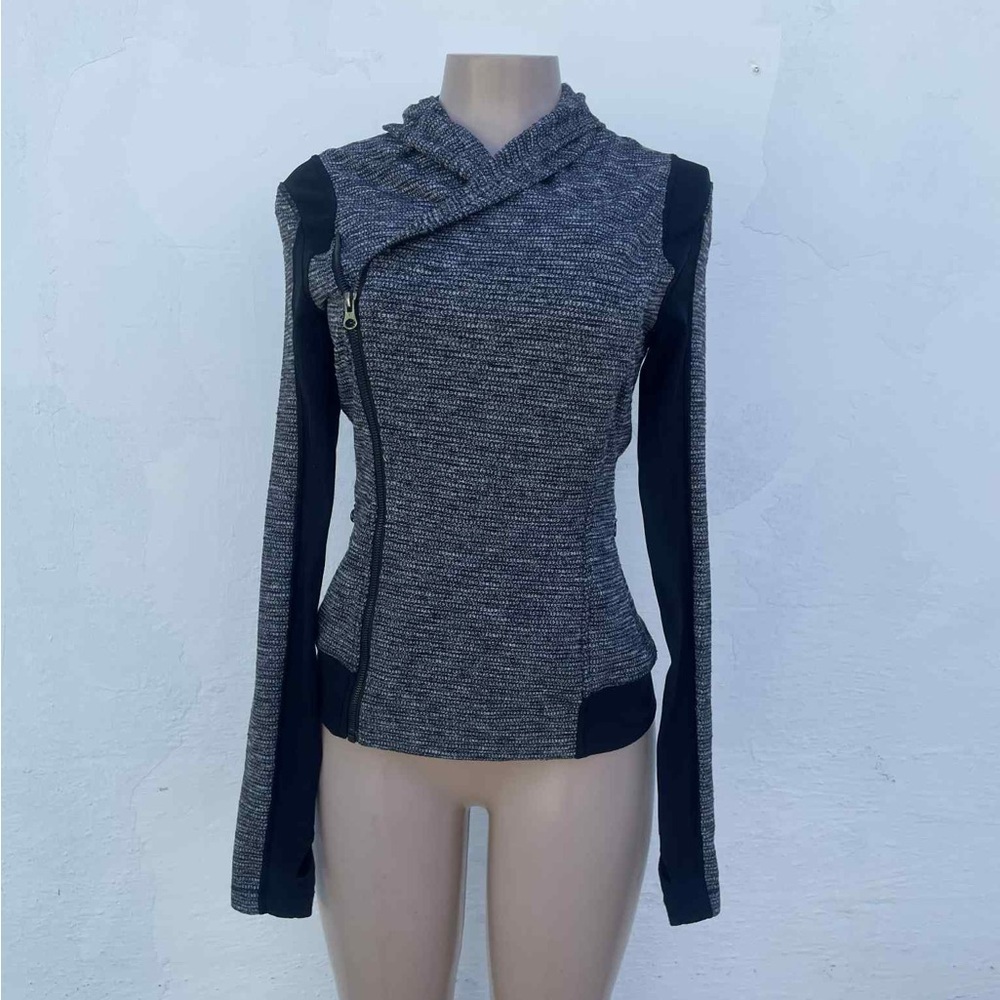 lululemon athletica Gray and Black Cowl Neck Sweater - Picture 1 of 7